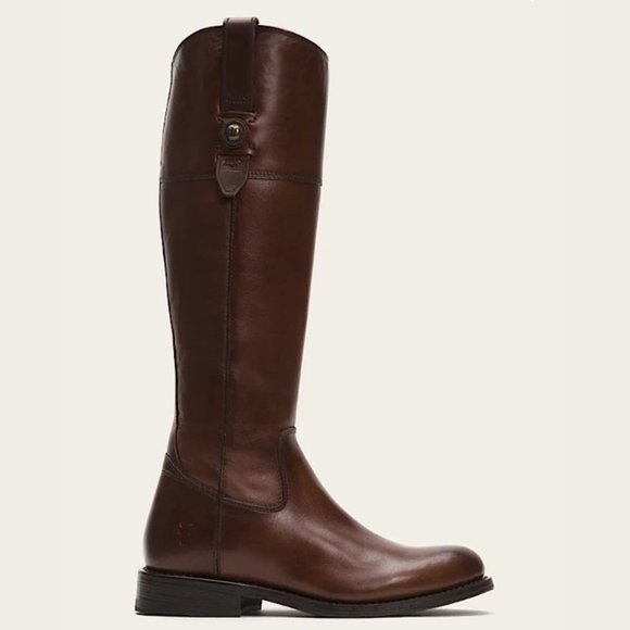Frye Jayden Button Redwood Brown Leather Knee High Fall/Winter Tall Riding Boots - Picture 2 of 16